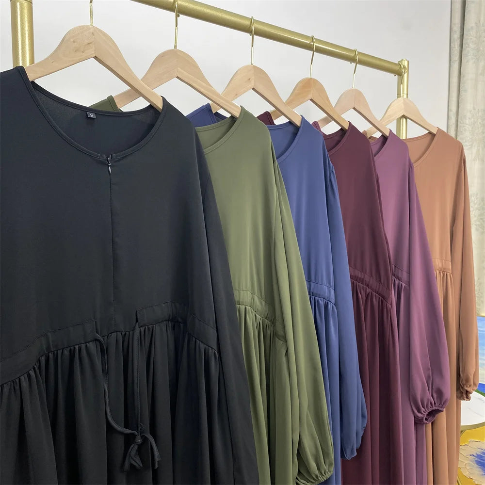 Elegant Zip-Front Nida Modest Abaya