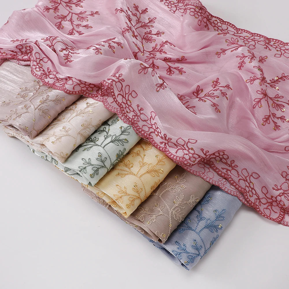 Luxury Shimmering Floral Lace Shawl