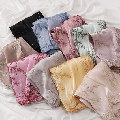 Luxury Shimmering Floral Lace Shawl
