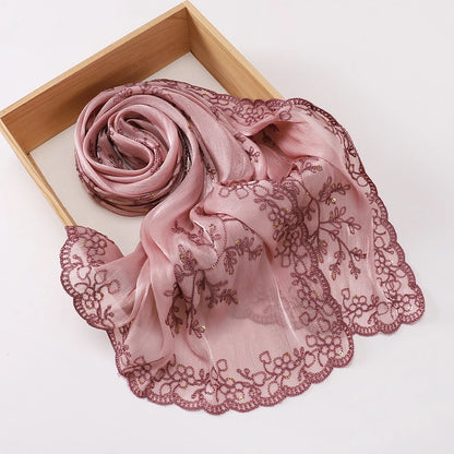 Luxury Shimmering Floral Lace Shawl