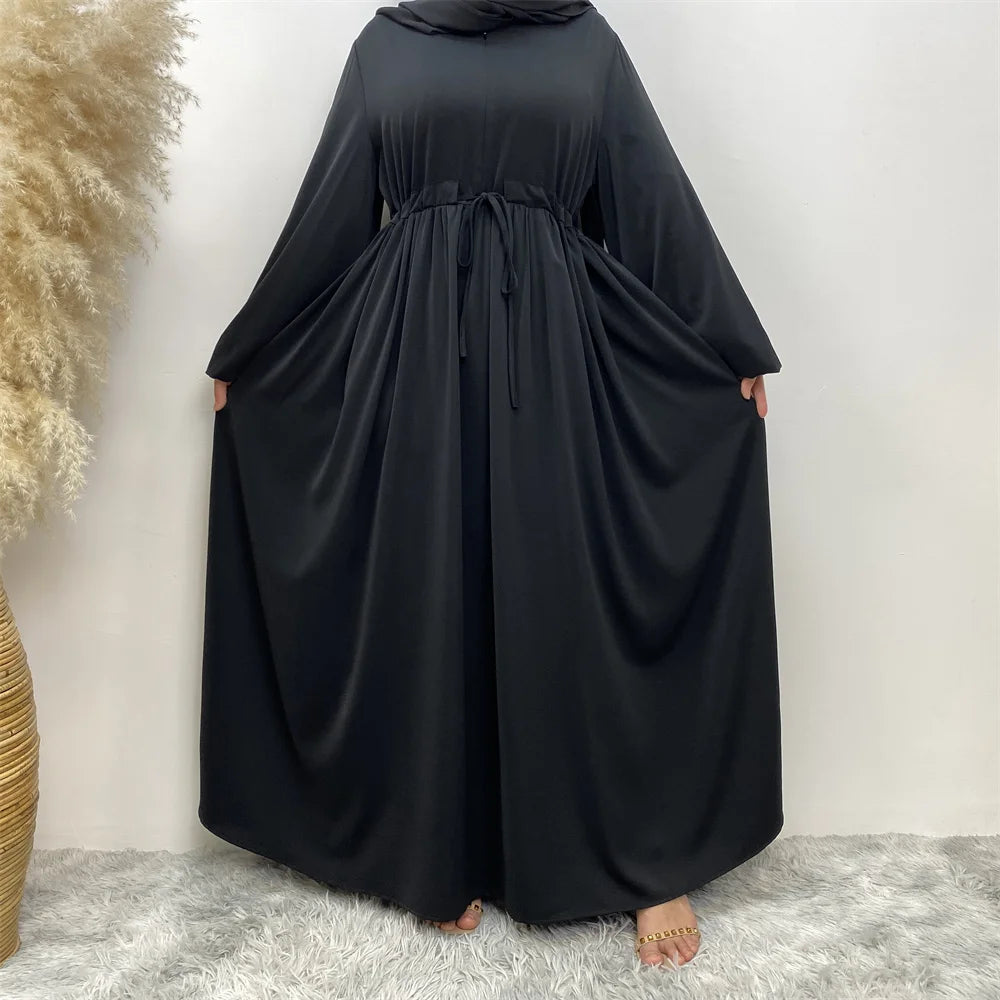 Elegant Zip-Front Nida Modest Abaya