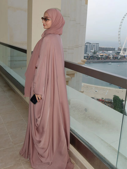 Embroidered Batwing Sleeve Modest Abaya