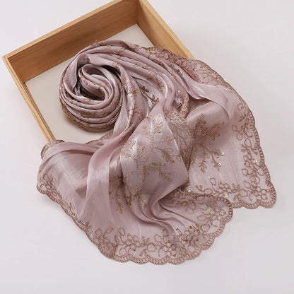 Luxury Shimmering Floral Lace Shawl