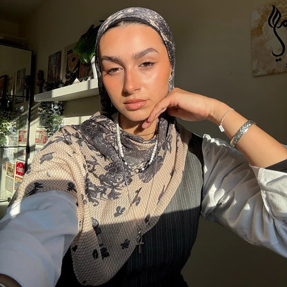 Artisanal Watercolor Bohemian Chiffon Hijab