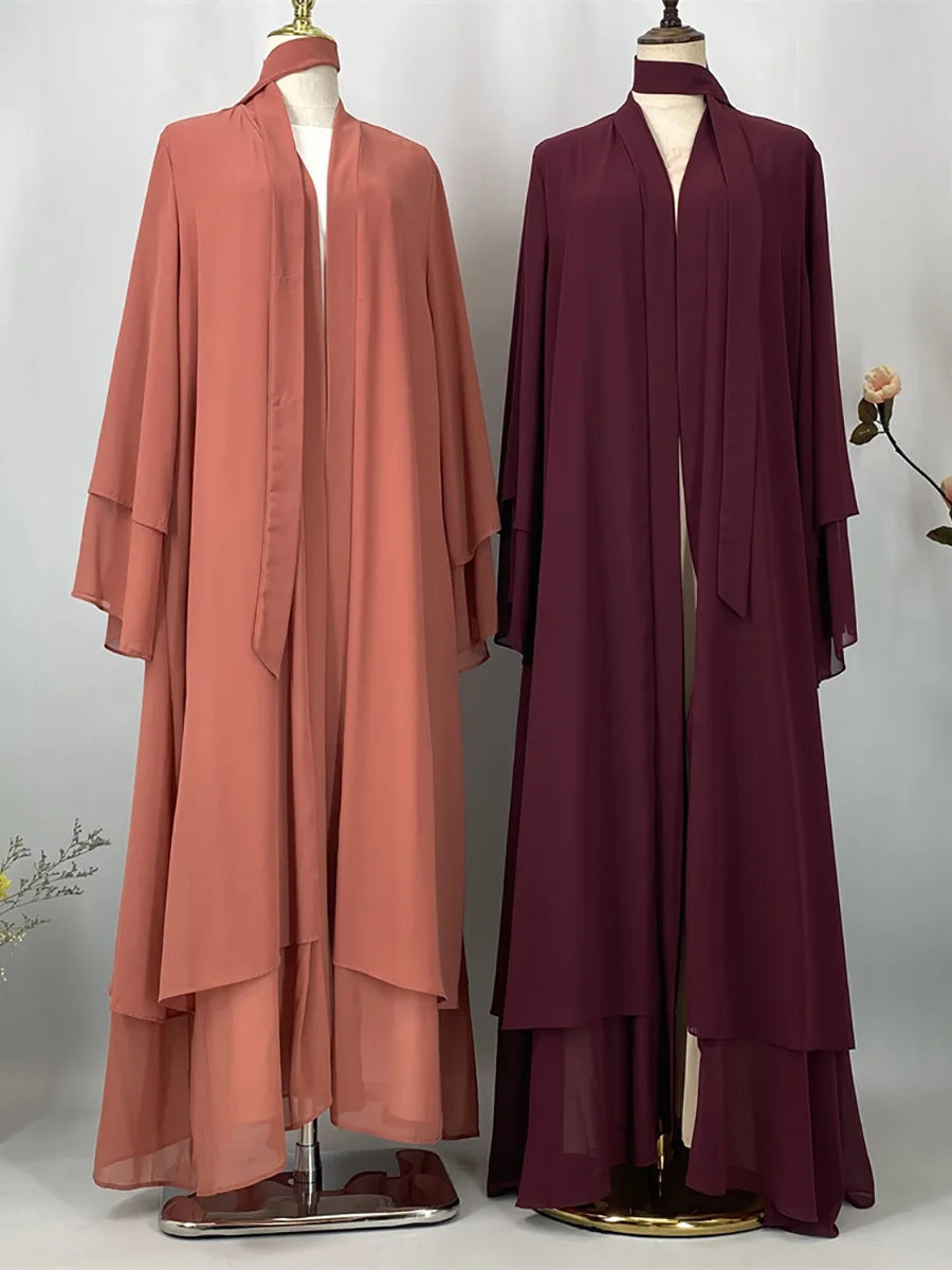 Ethereal Chiffon Open Evening Abaya