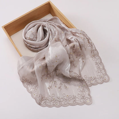 Luxury Shimmering Floral Lace Shawl