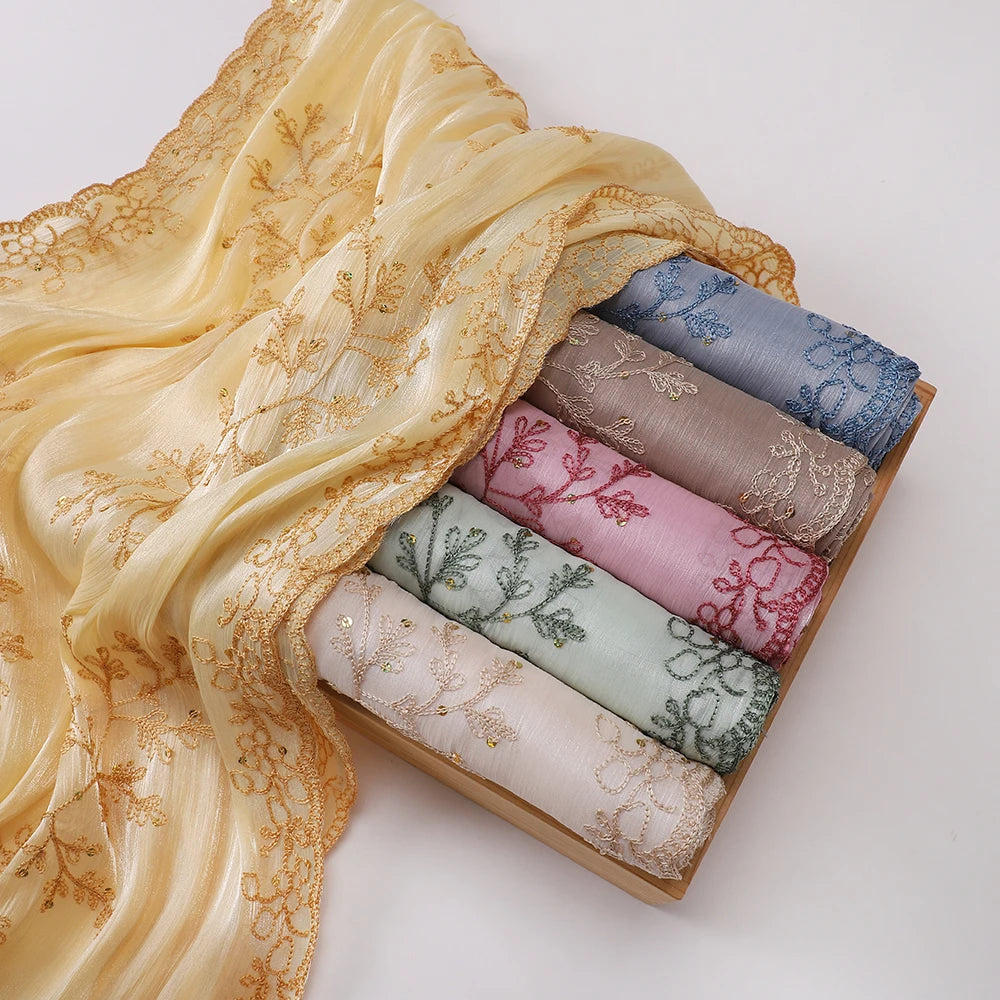 Luxury Shimmering Floral Lace Shawl