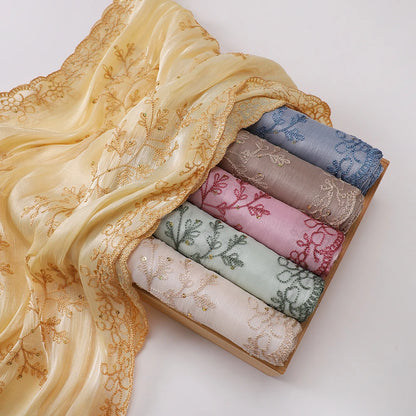 Luxury Shimmering Floral Lace Shawl