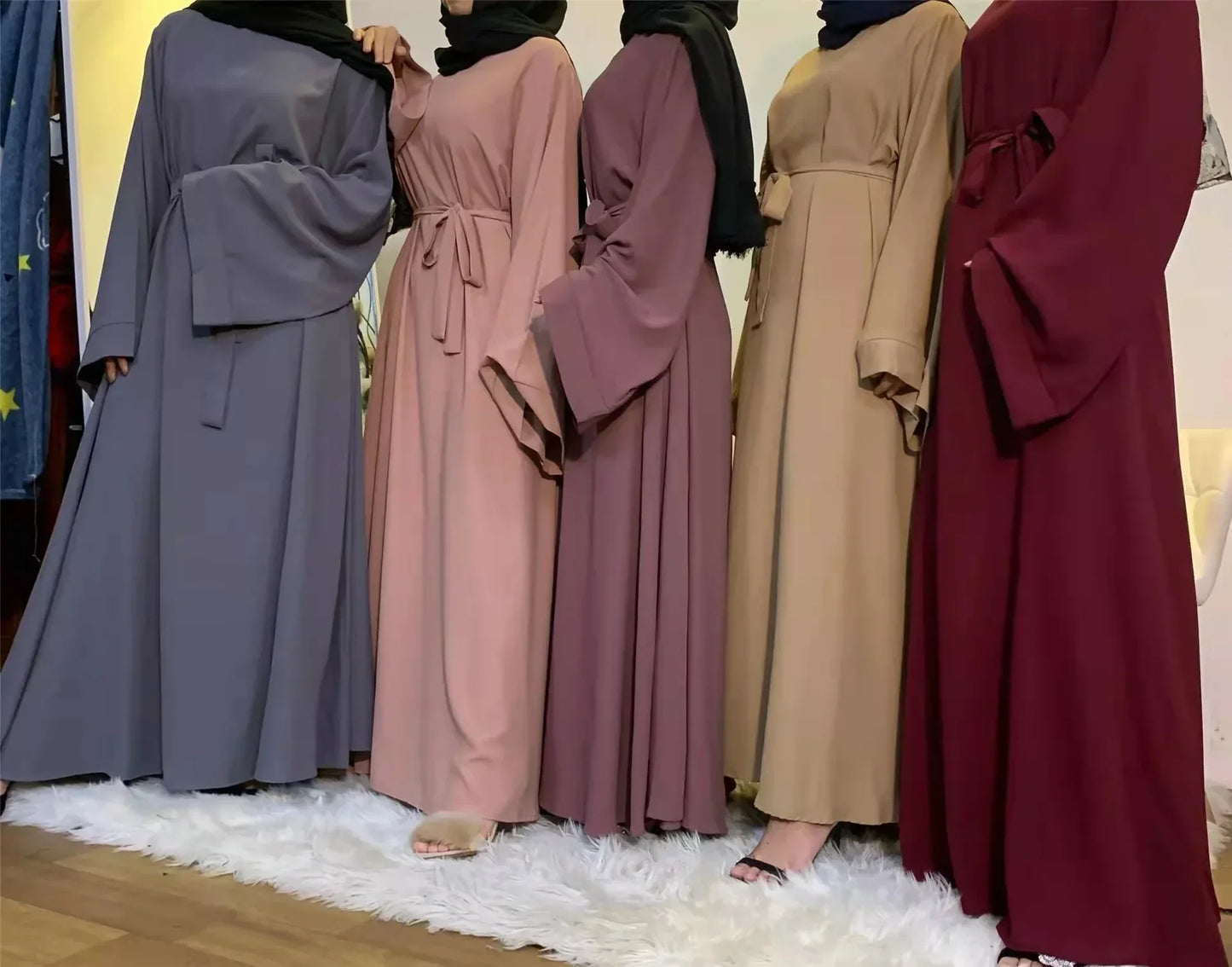 Elegant Midnight Modest Kimono Abaya