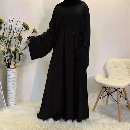 Elegant Midnight Modest Kimono Abaya