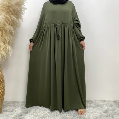 Elegant Zip-Front Nida Modest Abaya