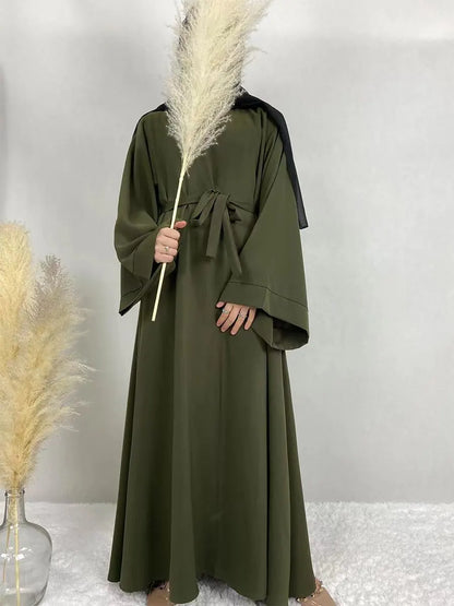 Elegant Midnight Modest Kimono Abaya